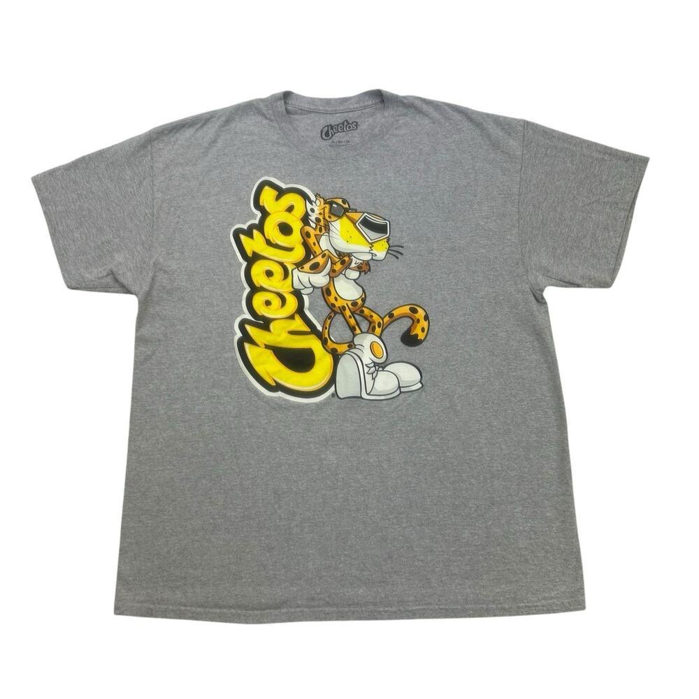 Cheetos Shirt Mens XL Gray Chester Cheetah Short Sleeve Crew Neck